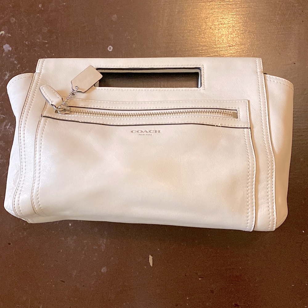Coach white purse only wear once like brand new